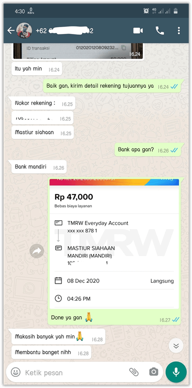 testi penukaran saldo